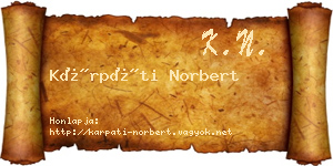 Kárpáti Norbert névjegykártya