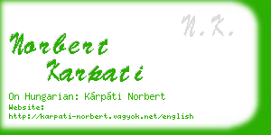 norbert karpati business card